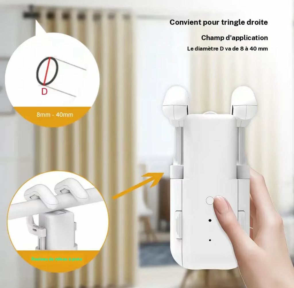 Moteur de rideaux intelligent ConnectedLiving dans un salon moderne